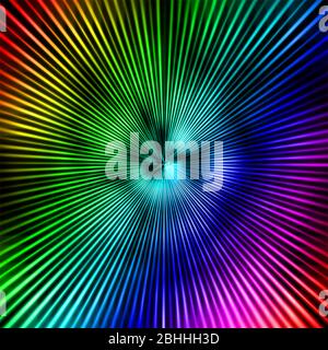 Regenbogen Farben Balken abstrakten Hintergrund für Design mit radialen Unschärfe. Verlauf. Stockfoto