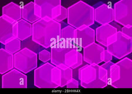 Lichter Urlaub Bokeh. Abstrakter Hexagon Weihnachten Hintergrund für Design. Unschärfe. Verlauf. Stockfoto