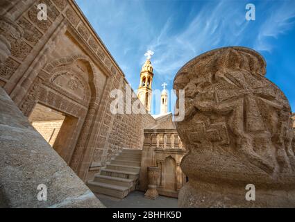 Wir sind in Mardin's Birne Midyat. Es ist einer der Orte, die mit ihrer Architektur, Lifestyle und kulturellen Reichtum gesehen werden sollte. Stockfoto