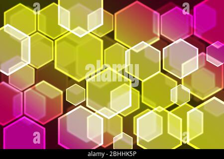 Lichter Urlaub Bokeh. Abstrakter Hexagon Weihnachten Hintergrund für Design. Unschärfe. Verlauf. Stockfoto