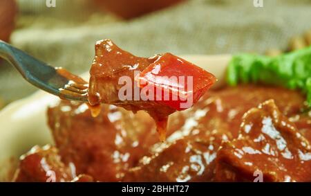 Adraki Gosht - Lamm Masala in einer Tomaten-Ingwer-Sauce Stockfoto