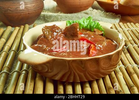 Adraki Gosht - Lamm Masala in einer Tomaten-Ingwer-Sauce Stockfoto