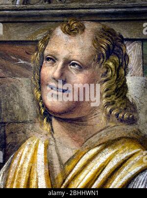 Democritus 1490 - 1492 von Donato Bramante (Donato di Pascuccio), 1444-1514 15. - 16. Jahrhundert, Italien, Italienisch. Fresko Stockfoto