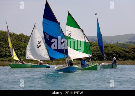 Auf der Isle of Wight, dem Fluss Yar, können Sie auf den Skirennen Rennen machen Stockfoto