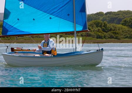 Auf der Isle of Wight, dem Fluss Yar, können Sie auf den Skirennen Rennen machen Stockfoto