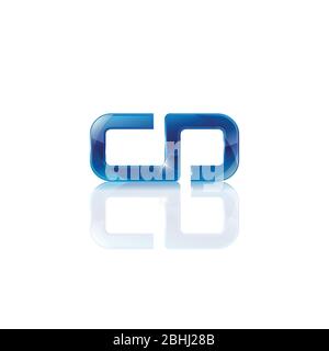 Glänzende Initial Letter cd Lettermark Logo Vorlage Design Vektor Bild isoliert auf einem weißen Hintergrund Stock Vektor
