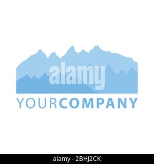 Vektor-Illustration von blauen Berg Outdoor Landschaft flaches Design Vorlage Vektor-Bild Stock Vektor