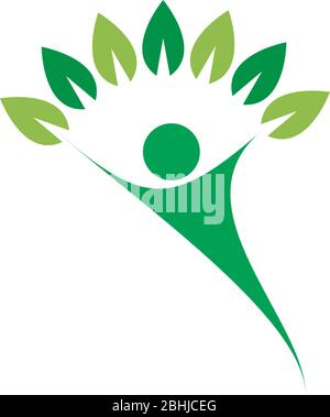 Leaf Logo Symbol Illustration. Gemeinschaft, Vektor-Design Pflege Stock Vektor