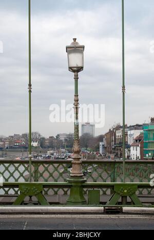 Suspension Bridge Victorian Architecture Engineering Green Gold Hammersmith Bridge, London Barnes von Sir Joseph Bazalgette Dixon Appleby & Thorne Stockfoto