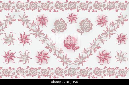 Auffällige Blume Streifen Muster Hintergrund Stockfoto