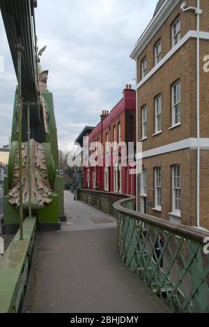 Suspension Bridge Victorian Architecture Engineering Green Gold Hammersmith Bridge, London Barnes von Sir Joseph Bazalgette Dixon Appleby & Thorne Stockfoto