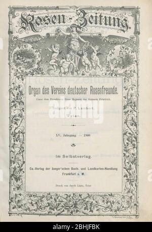 Titelseite Rosen-Zeitung, Organ des Vereins Deutscher Rosenfreunde, 1990 von C. P. Strassheim Stockfoto