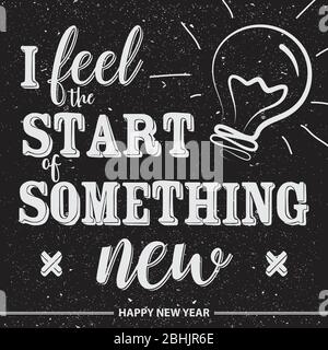 Zitat Neujahr 2019 Feier Element Design Emblem auf dem schwarzen Hintergrund. Spaß Konzept Design Vektor Frohes neues Jahr 2019. Vektorgrafik EPS. Stock Vektor