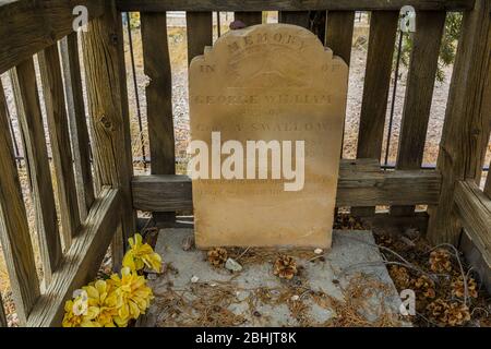 Friedhof in der alten Geisterstadt Osceola, einst eine blühende Bergbauboomstadt, Nevada, USA Stockfoto