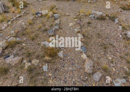 Friedhof in der alten Geisterstadt Osceola, einst eine blühende Bergbauboomstadt, Nevada, USA Stockfoto