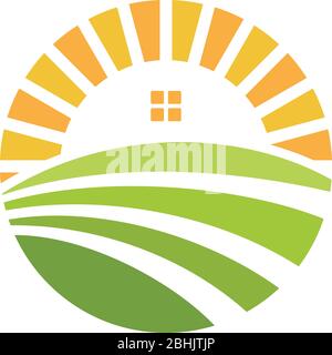 Landschaftsbau Symbol Design Vektor auf dem weißen Hintergrund. Landschaftsgestaltung Natur Konzept. Vektorgrafik EPS.8 EPS.10 Stock Vektor