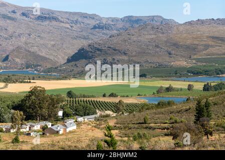 Ceres, Swartland, Südafrika 2019. Obst- und Weizenproduktion Gebiet der Swartland in der Nähe von Ceres. Stockfoto