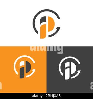 Letter IP Einfache Symbol-Vektor-Vorlage in orange Farbe. Design von Symbolen für geschäftliche IP-Adressen. Vektorgrafik EPS.8 EPS.10 Stock Vektor