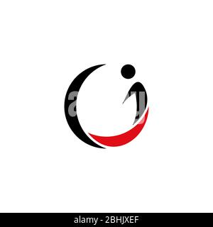 Anfangsbuchstabe J, OJ grafische Logo-Konzeptvorlage, isoliert auf weißem Hintergrund. Stock Vektor