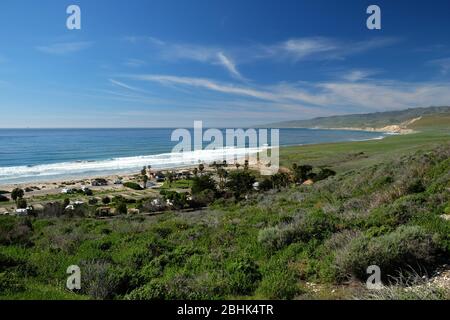 Die isolierte Pazifikküste am Jalama Beach in Santa Barbara County, Kalifornien Stockfoto