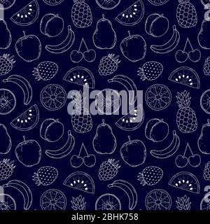 Muster mit handgezeichneten Früchten Stock Vektor