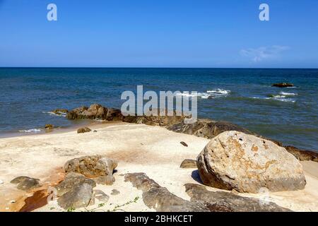 Schöne Aussicht auf den Strand von Mui Ne in Vietnam. Stockfoto