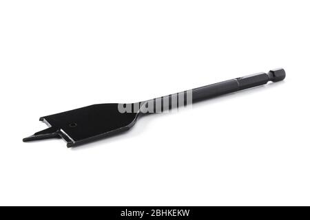 Feder Holz Bohrer isoliert auf weißem Hintergrund Stockfoto