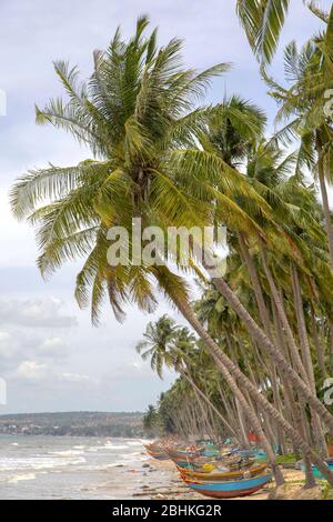 Schöne Aussicht auf den Strand von Mui Ne in Vietnam. Stockfoto