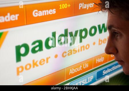 Anschauliches Bild von Paddy Power-Website. Stockfoto