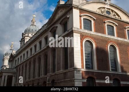 UNESCO Englische Barockarchitektur Old Royal Naval College, King William Walk, Greenwich, London SE10 9NN von Sir Christopher Wren John Vanbrugh Stockfoto