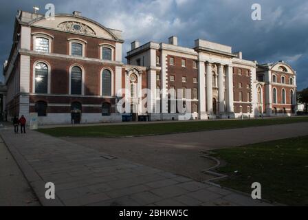 UNESCO Englische Barockarchitektur Old Royal Naval College, King William Walk, Greenwich, London SE10 9NN von Sir Christopher Wren John Vanbrugh Stockfoto