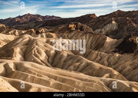 Felsformationen in Zabriskie Point, Death Valley National Park, Nevada, USA. Stockfoto
