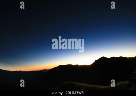 Schöner Sonnenaufgang in Hehuanshan in Nantou, Taiwan Stockfoto