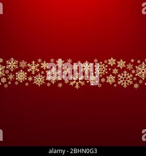Frohe Weihnachten Hintergrund mit Gold Schneeflocken. Grußkartenvorlage. EPS 10 Stock Vektor
