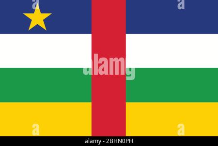 Zentralafrikanische Republik Flagge Vektorgrafik. Rechteck Zentralafrikanische Flagge Illustration. Die Zentralafrikanische Republik ist ein Symbol für freedo Stock Vektor