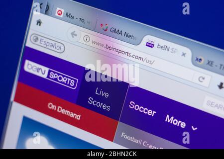 Rjasan, Russland - 13. Mai 2018: BeInSports Website auf dem Display des PC, url - BeInSports.com Stockfoto
