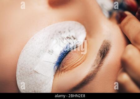 Professionelle Wimpernverlängerungen Stockfoto