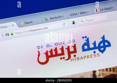 Rjasan, Russland - 13. Mai 2018: HibaPress Website auf dem Display des PC, url - HibaPress.com Stockfoto
