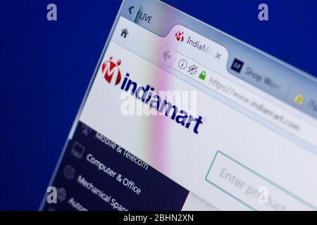 Rjasan, Russland - 13. Mai 2018: IndienMart Website auf dem Display des PC, url - IndiaMart.com Stockfoto