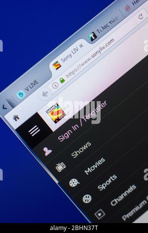 Rjasan, Russland - 13. Mai 2018: SonyLiv Website auf dem Display des PC, url - SonyLiv.com Stockfoto