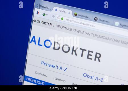 Rjasan, Russland - 13. Mai 2018: Alodokter Webseite auf dem Display des PC, url - Alodokter.com Stockfoto