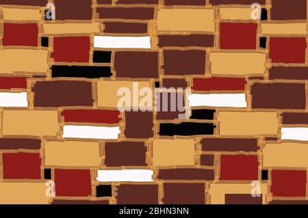 Muster nahtloses Muster in ethnischen Stil gemacht. Perfekt für Hintergründe, Geschenkpapier und Stoffdesign. Stockfoto