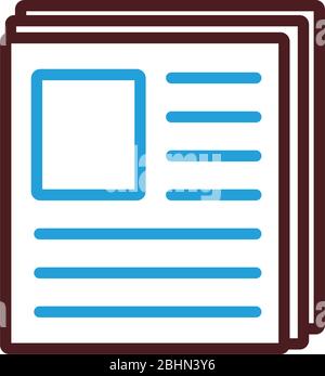 Papier Dokumente Dateien Linienstil Symbol Stock Vektor