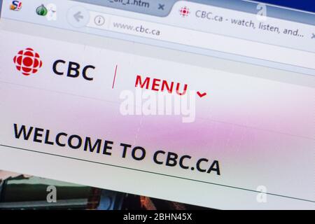 Rjasan, Russland - 13. Mai 2018: CBC-Website auf dem Display des PC, url - CBC.ca Stockfoto