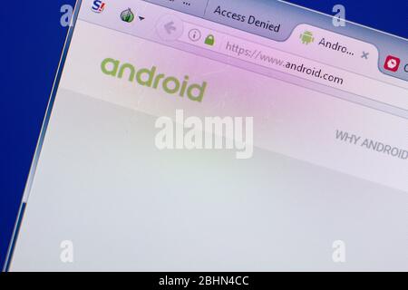 Rjasan, Russland - 13. Mai 2018: Android-Website auf dem Display des PC, url - Android.com Stockfoto