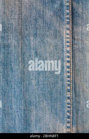 Jeans-Struktur mit Nähten Stockfoto