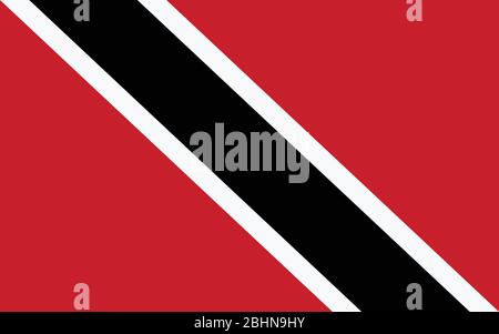 Trinidad und Tobago Flagge Vektorgrafik. Rechteckige Darstellung der trinidadischen und der tabagonischen Flagge. Die Flagge von Trinidad und Tobago ist ein Symbol für Freed Stock Vektor