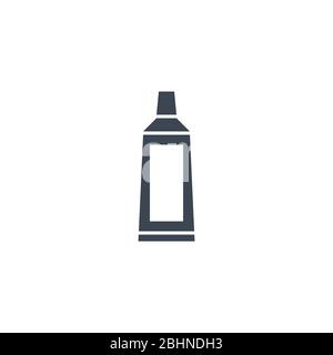 Symbol für die Vektorgyphe der Zahnpasta Tube. Stock Vektor