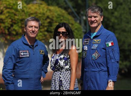 VENEDIG, ITALIEN - SEPTEMBER 06: Die Astronauten Roberto Vittori und Paolo Nespoli werden während des 75. Filmfestivals in Venedig am 6. September 2018 gesehen Stockfoto