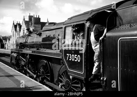 Stadt Peterborough 73050 Dampfzug, Nene Valley Railway, Wansford Station, Peterborough, Cambridgeshire, England Stockfoto